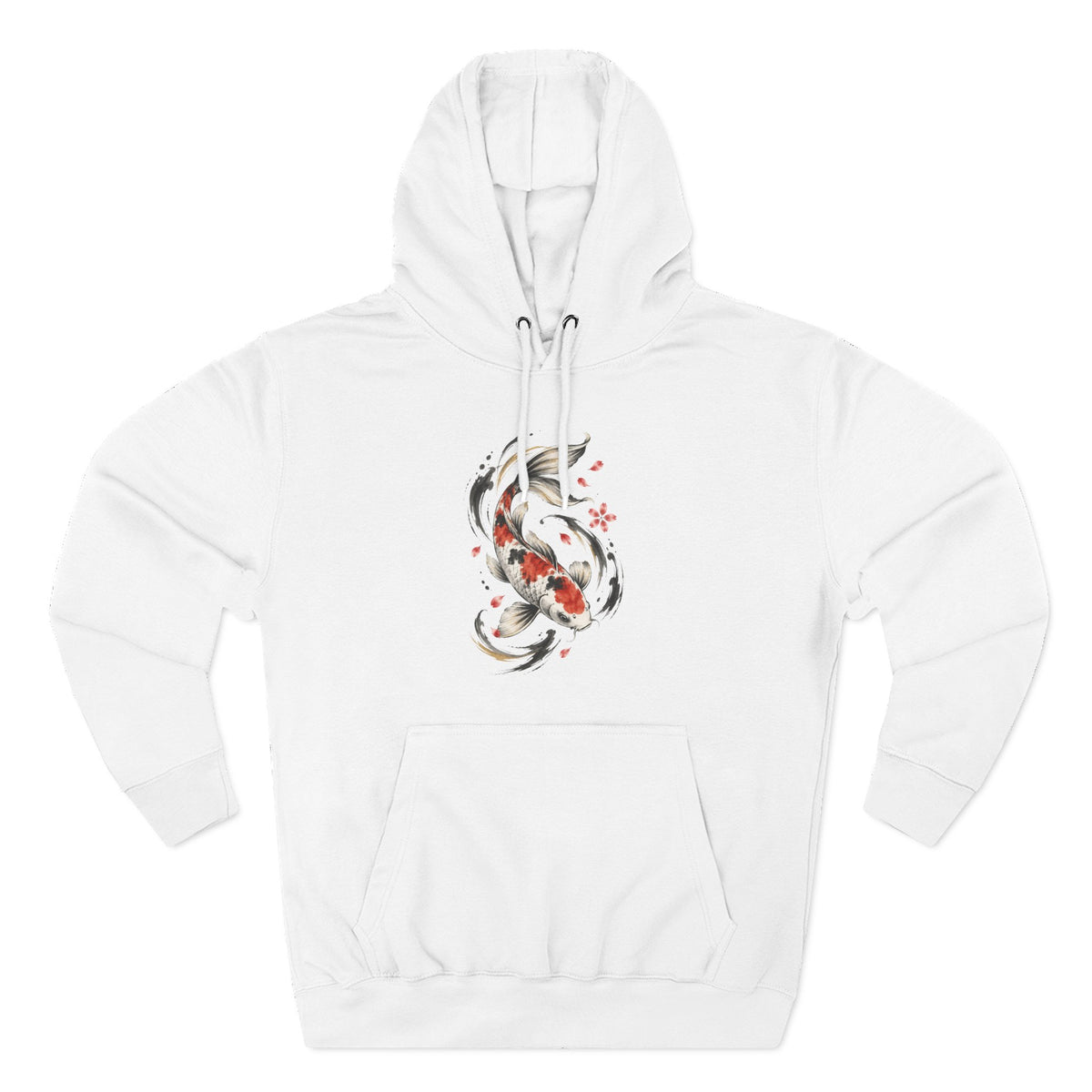 Koi Fish Floral Fleece Hoodie