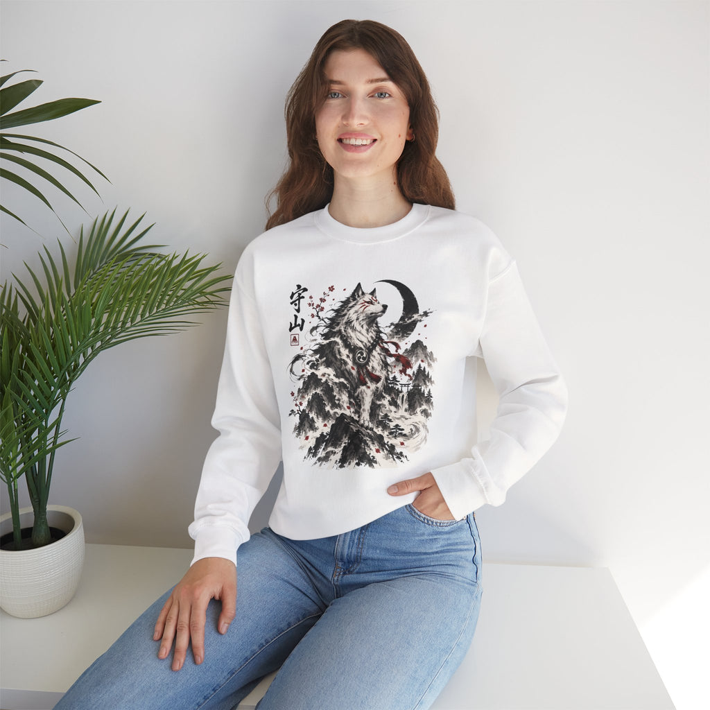 Japanese Wolf Moon Crewneck Sweatshirt