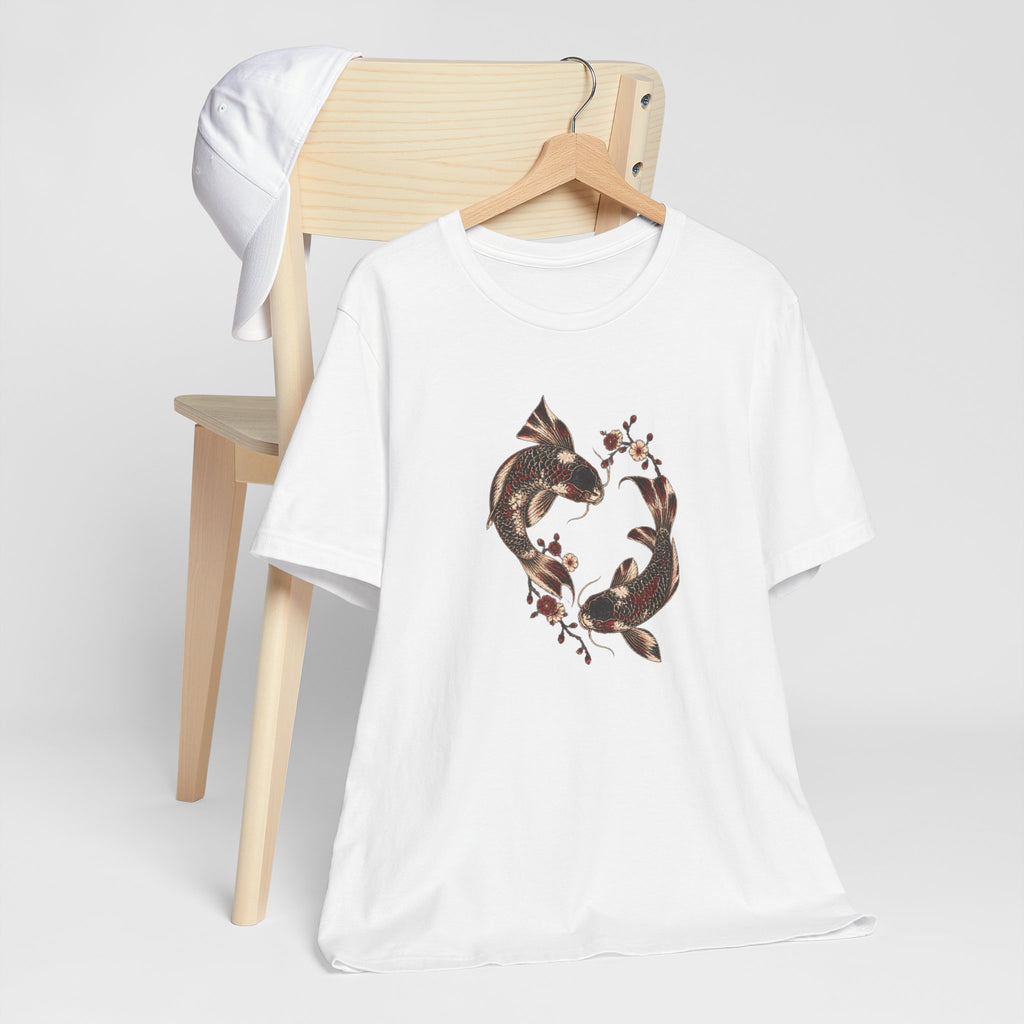 Koi Fish and Cherry Blossoms - Japanese Ink Art T-Shirt