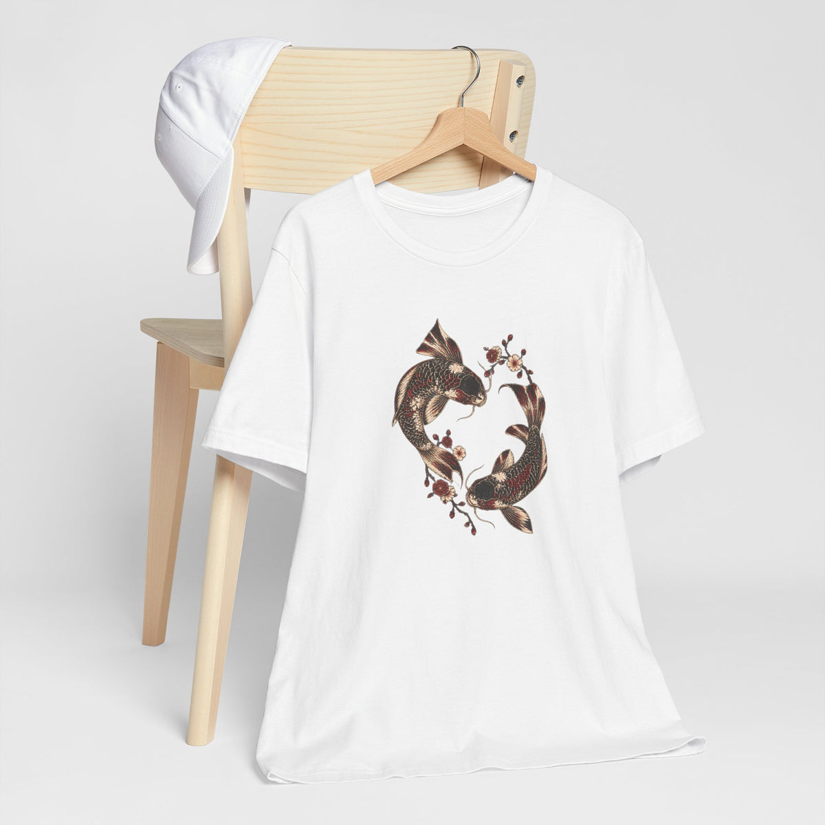 Koi Fish and Cherry Blossoms - Japanese Ink Art T-Shirt