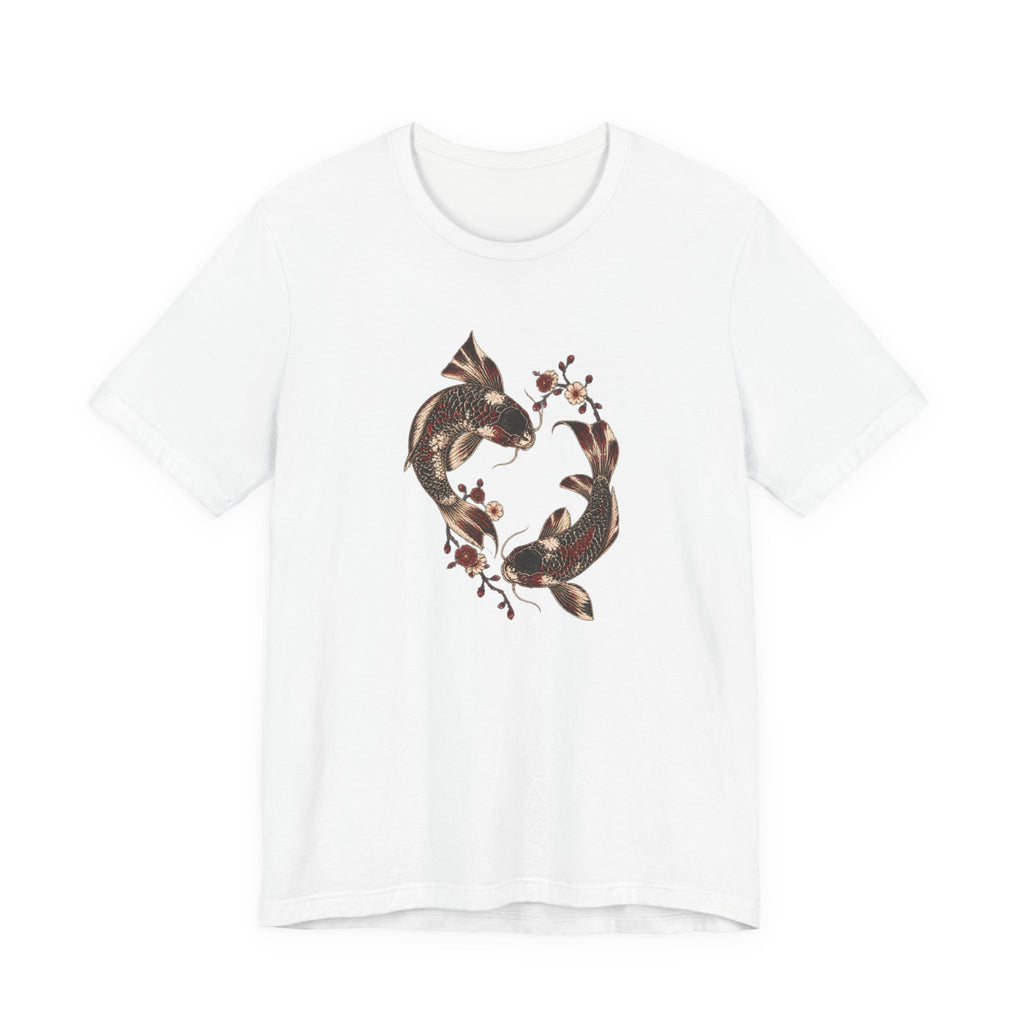 Koi Fish and Cherry Blossoms - Japanese Ink Art T-Shirt