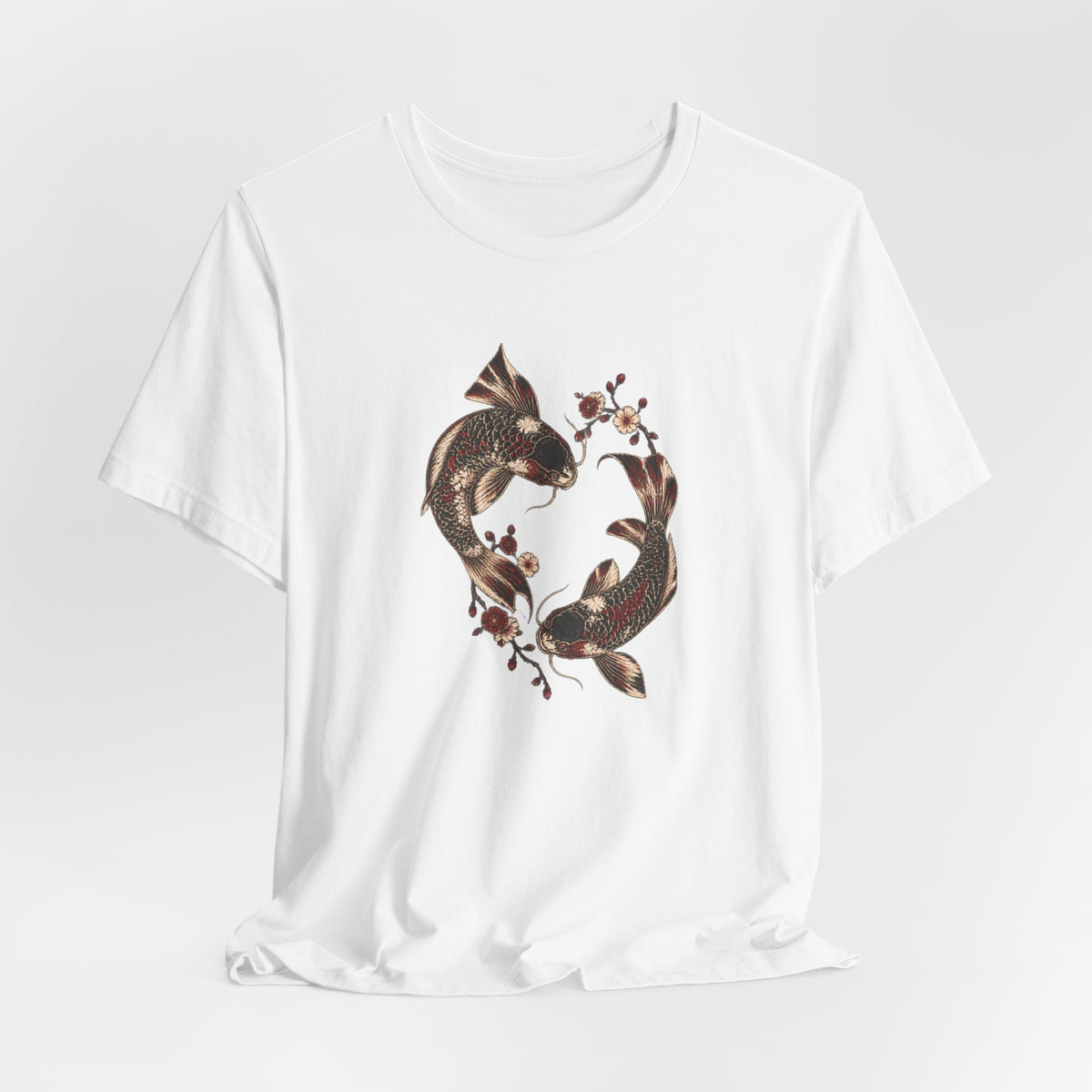 Koi Fish and Cherry Blossoms - Japanese Ink Art T-Shirt