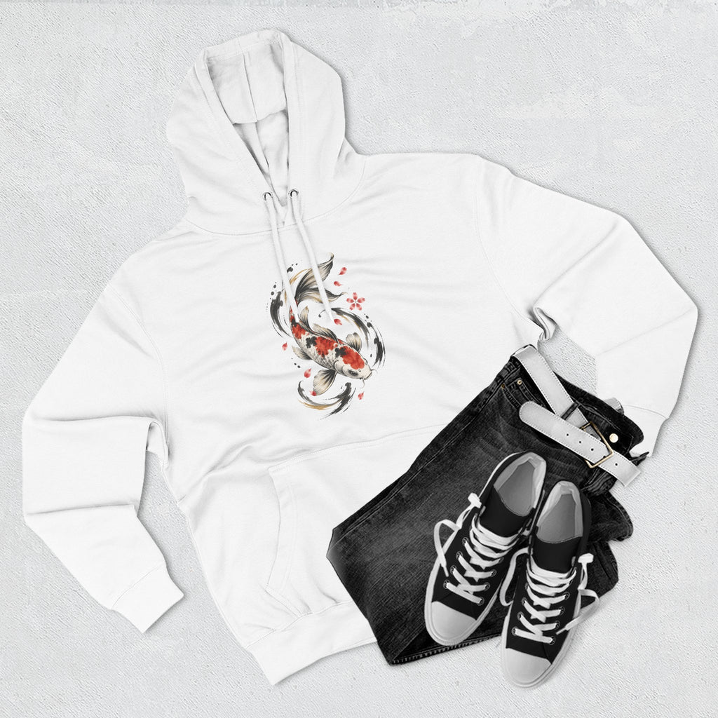 Koi Fish Floral Fleece Hoodie